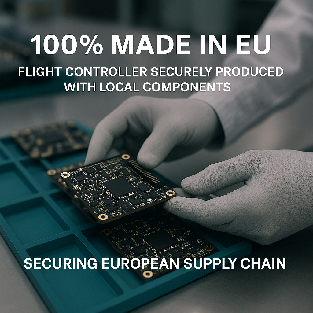 Made-in-EU flight & vehicle control unit PCB in manufacturing